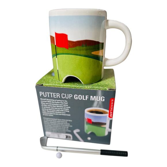 New in Box! Kikkerland Putter Cup Golf Mug with Mini Club and Ball - Picture 3 of 3